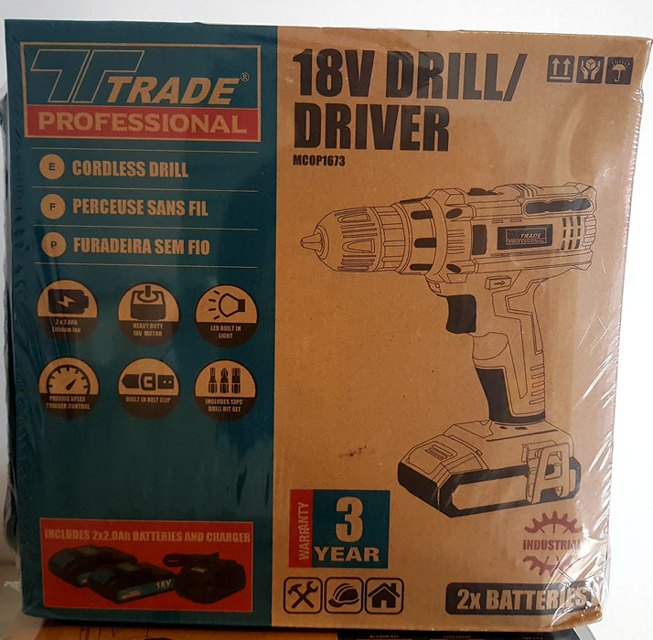 Cordless Impact Drill Kit 18V Li-Ion – 2.0AH |