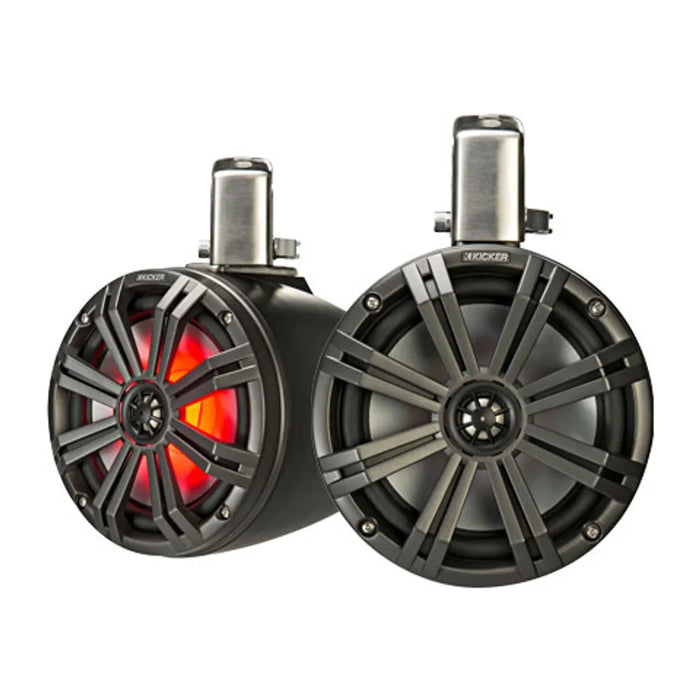 Kicker Marine 45KMTC8 8inch Loaded Marine Cans Charcoal on Black